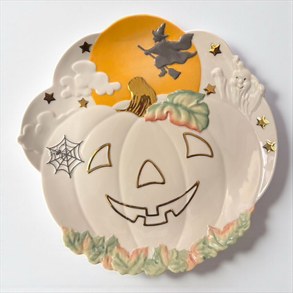 Lenox Occasions Jack o Lantern Low Candy Dish Halloween
